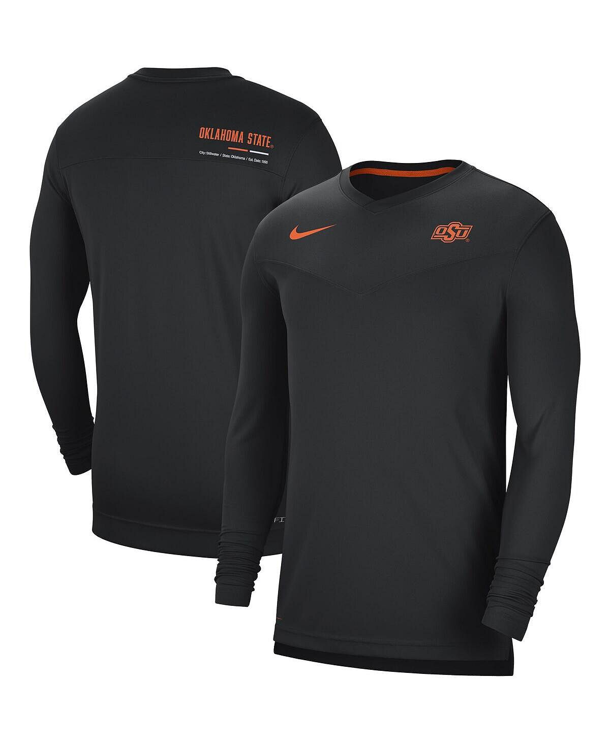 

Мужская черная футболка с длинным рукавом и v-образным вырезом Oklahoma State Cowboys 2022 Coach Performance Nike