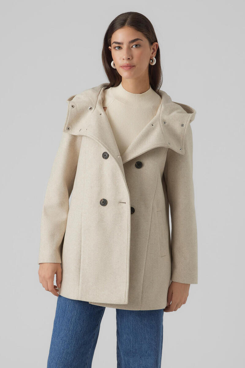 

Тканевое пальто с капюшоном Vero Moda, серый