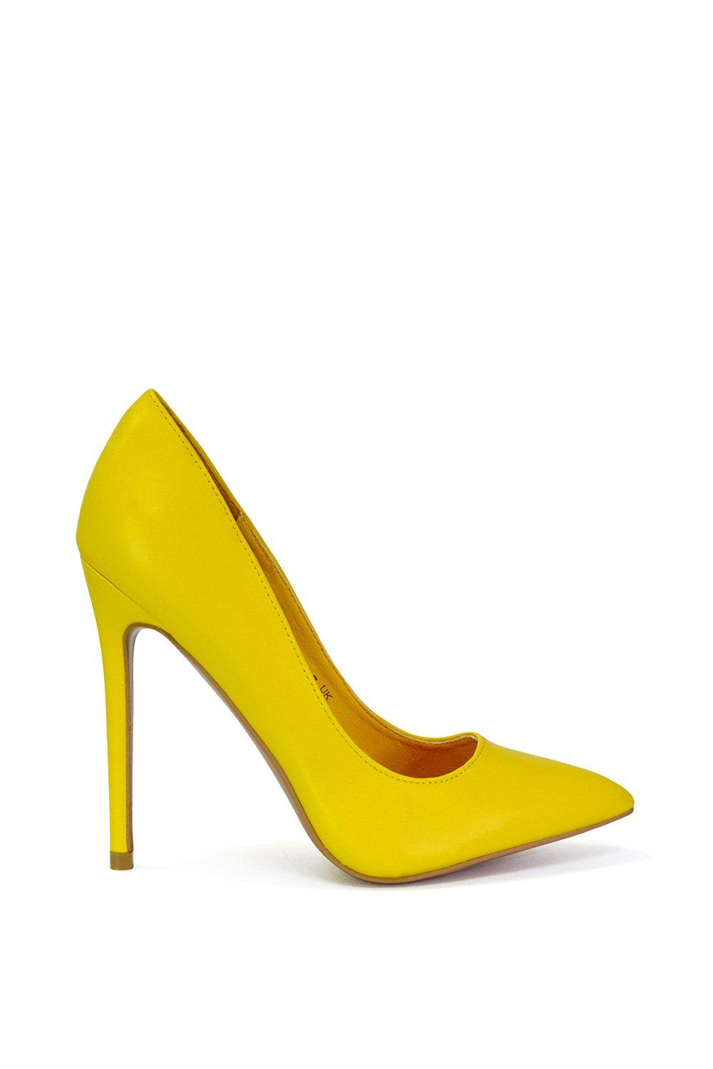 Эффектные туфли-лодочки на высоком каблуке-шпильке с острым носком 'Lu Lu' XY London, желтый эффектные туфли лодочки на высоком каблуке шпильке с острым носком lu lu xy london желтый