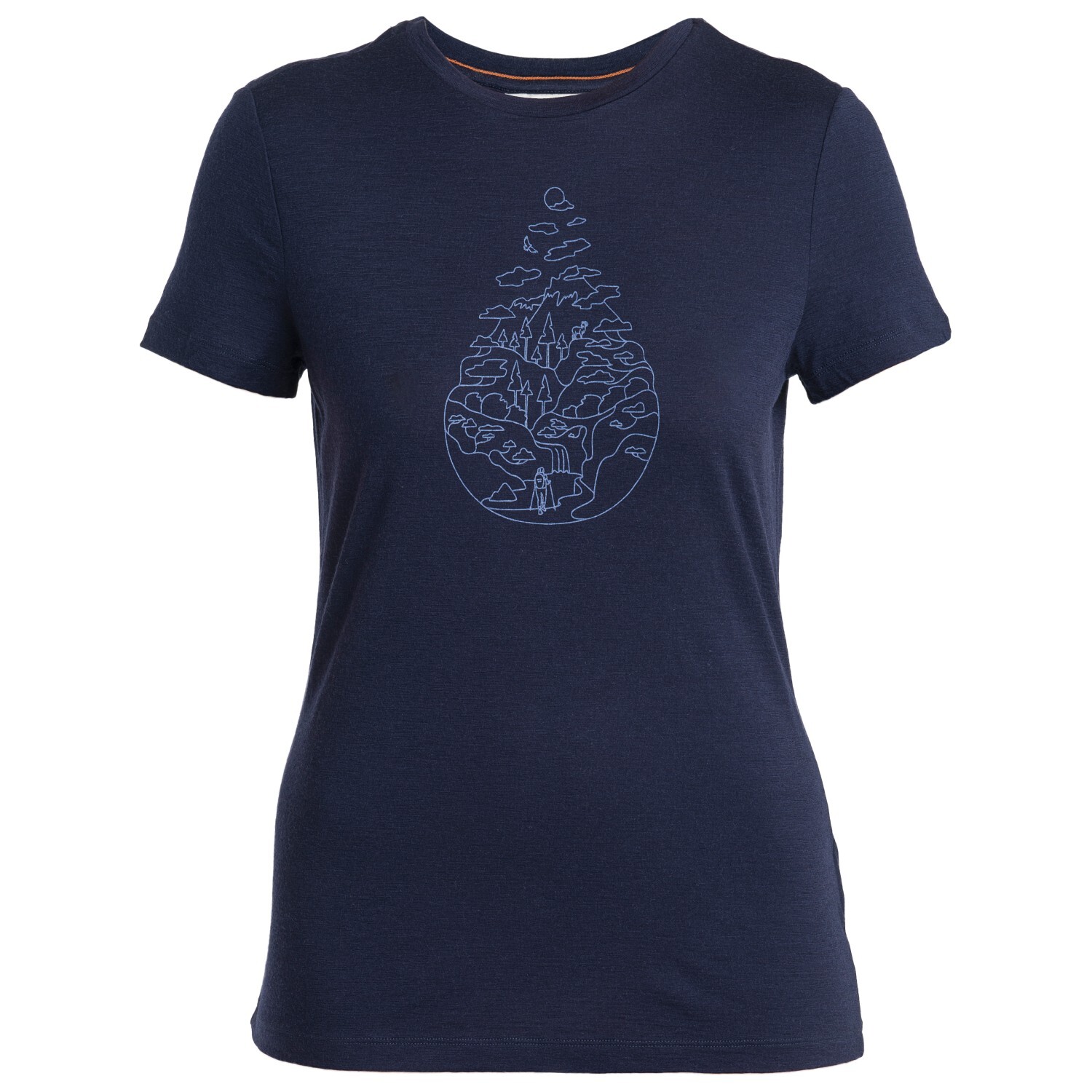 

Рубашка из мериноса Icebreaker Women's Merino 150 Tech Lite III S/S Hike Path, цвет Midnight Navy