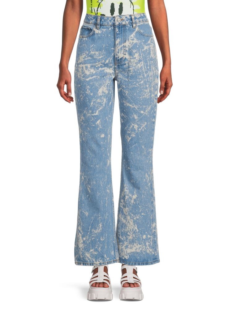 

Джинсы Betzy Splatter Paint Boot Cut Ganni, цвет Bleach