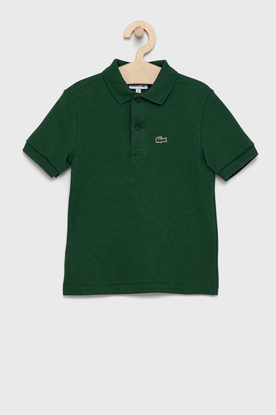 Детская хлопковая рубашка-поло Lacoste, зеленый