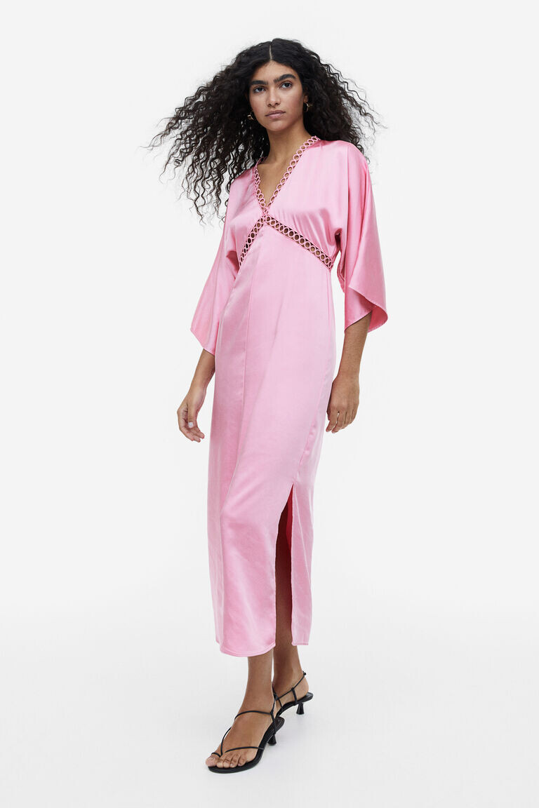 

Атласное платье H&M, розовый