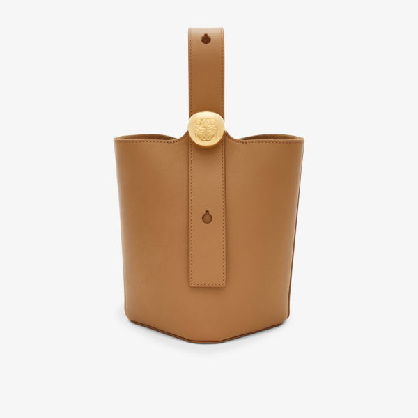Миниатюрная кожаная сумка-ведро pebble Loewe, цвет oak