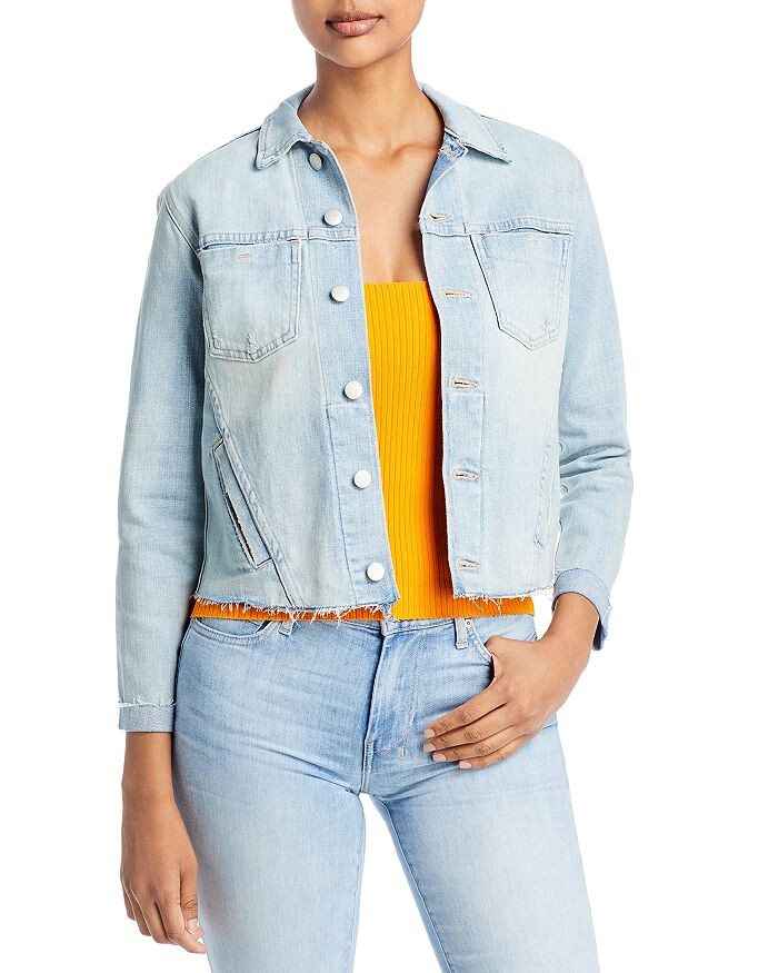 

Джинсовая куртка Janelle Slim-Fit Raw L'AGENCE, Серый