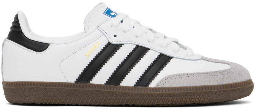 

Бело-черные кроссовки Samba OG Adidas Originals, цвет White/Black/Clear