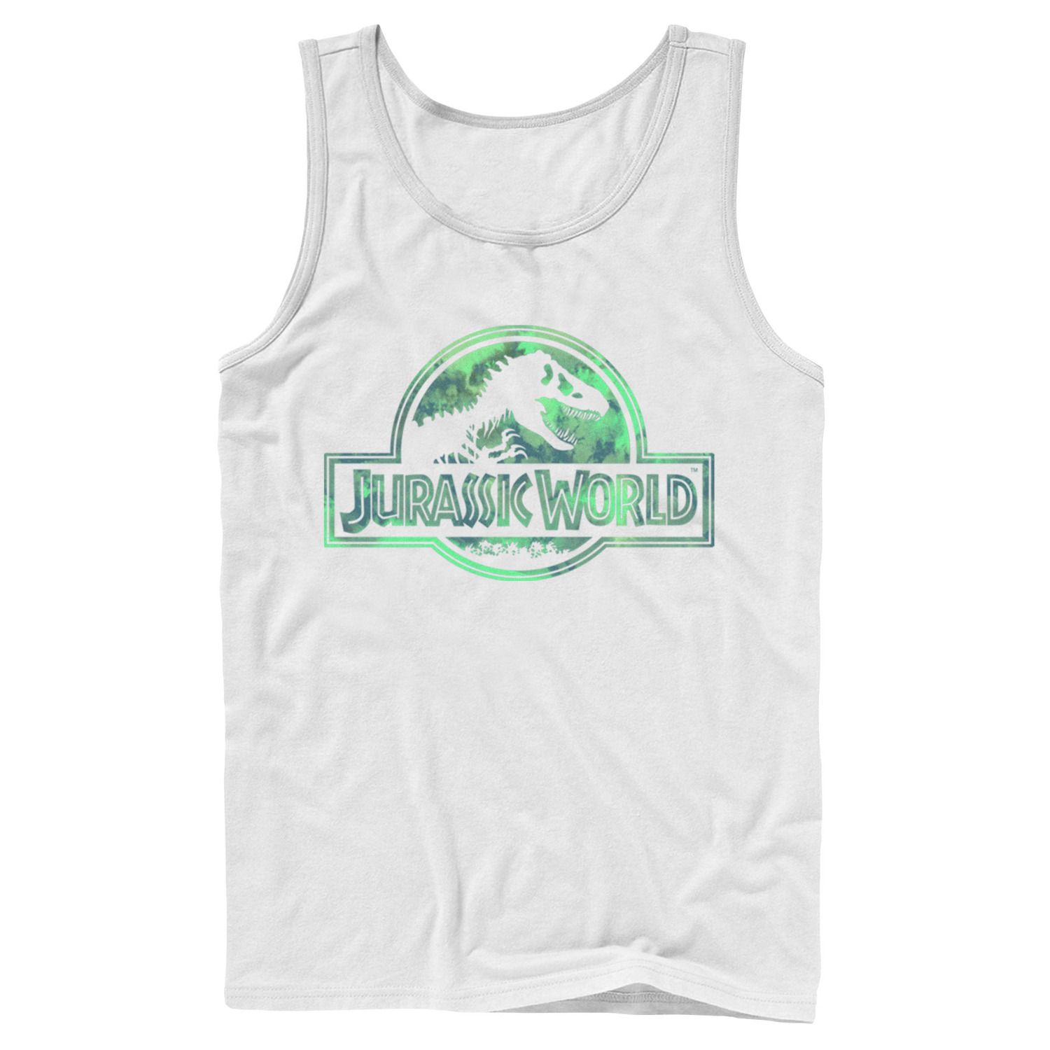 Мужская майка Jurassic World с выцветшим пастельным акварельным логотипом и логотипом Jurassic Park