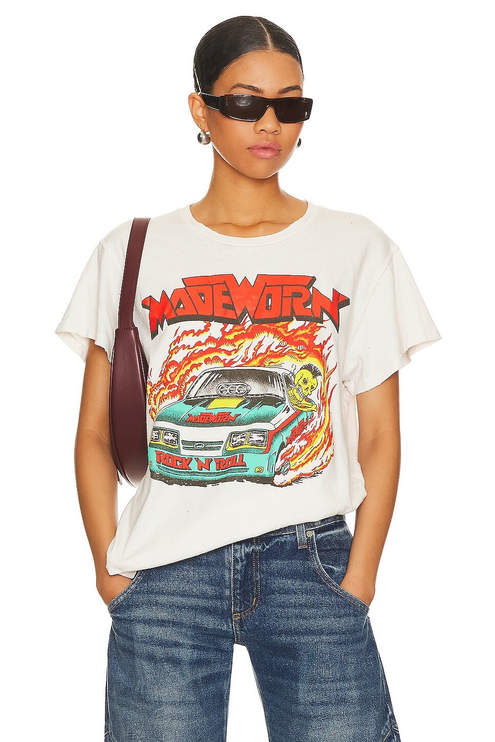 

Футболка Madeworn Rock N Roll Classic Crew, цвет Vintage White