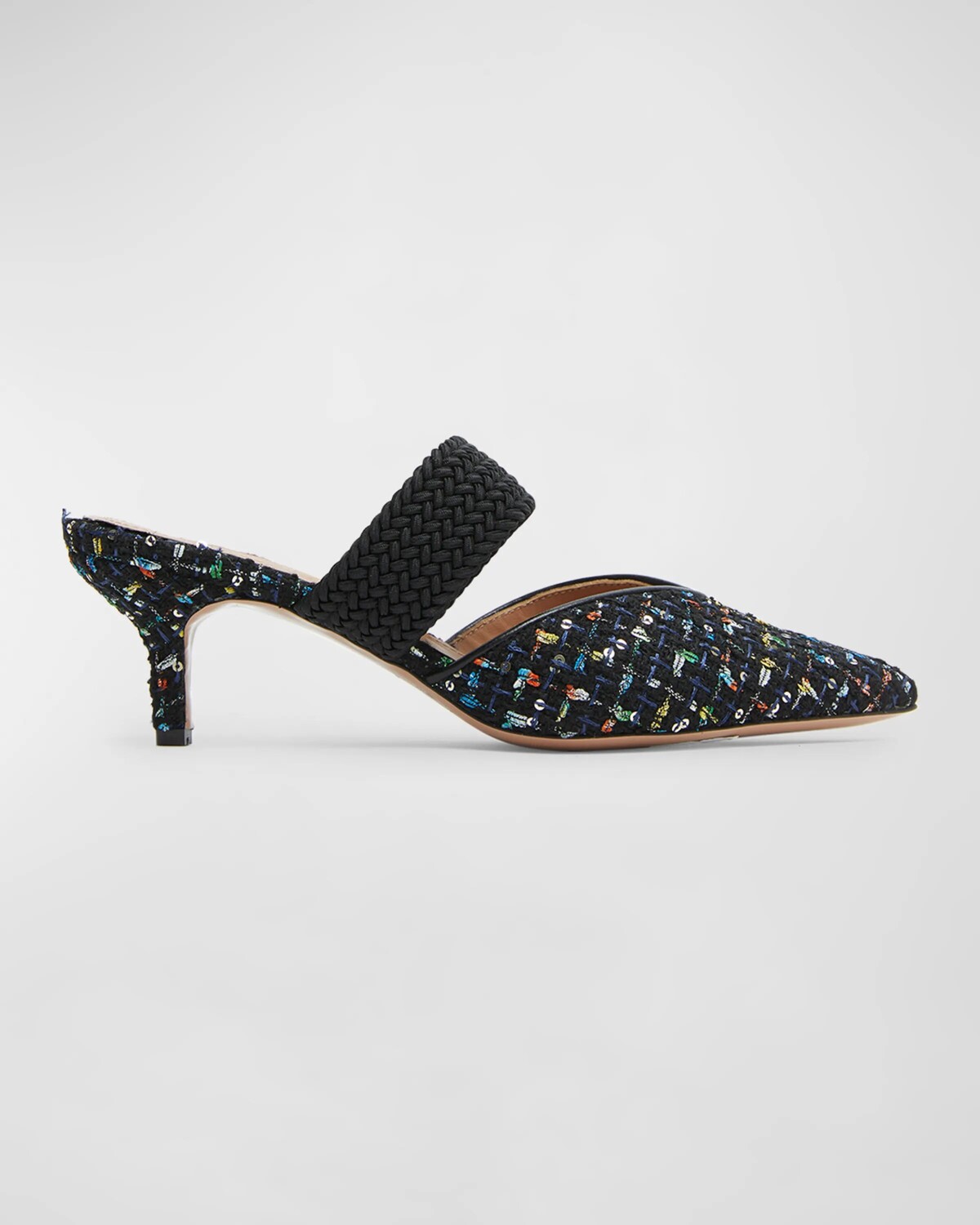 

Твидовые мюли Maisie на каблуке-рюмочке Malone Souliers, цвет Black