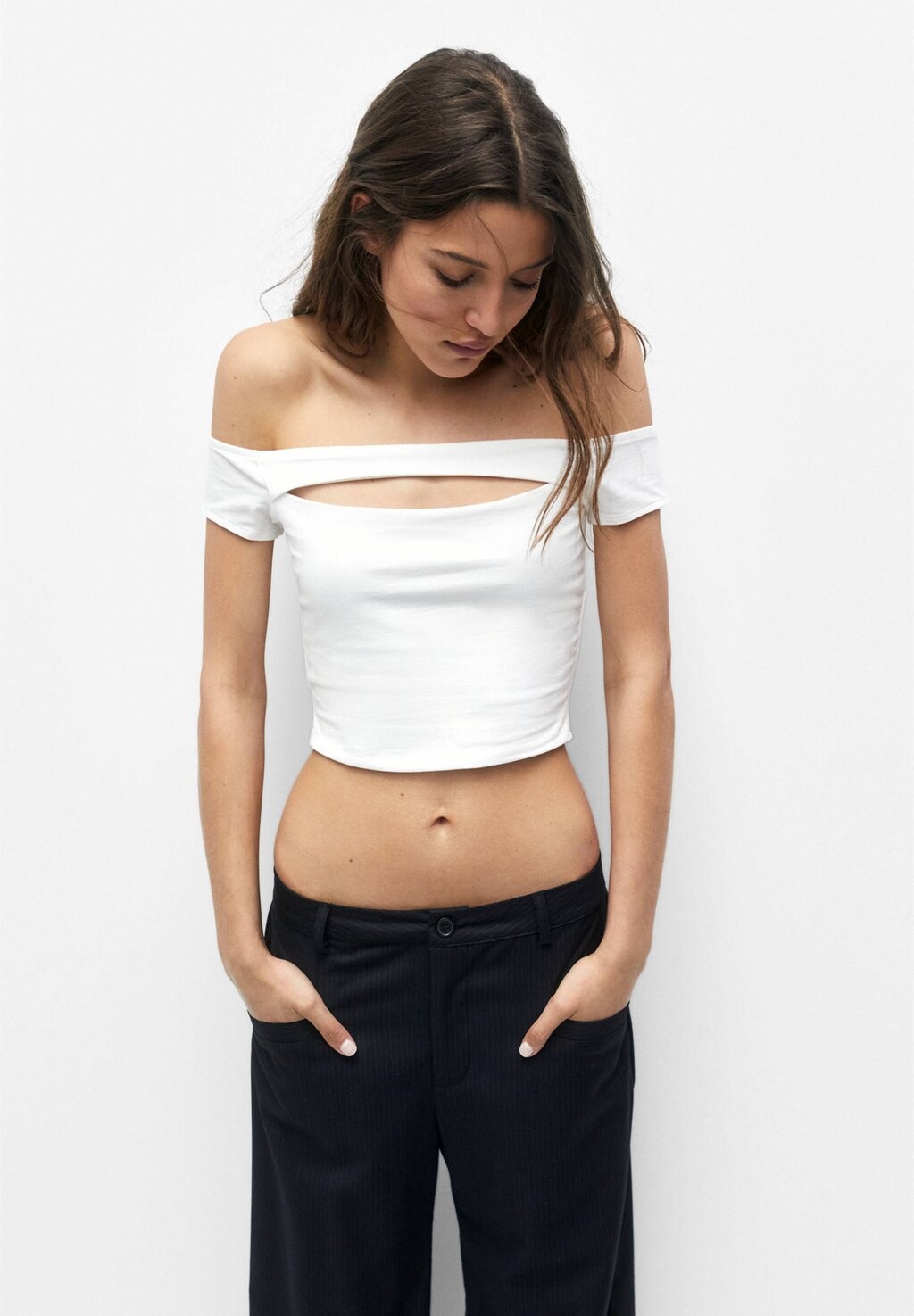 

Базовая футболка PULL&BEAR, бежевый