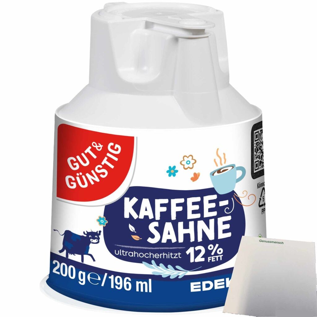 

Сливки Gut& Coffee 12% жирности, кофейные сливки, многоразовые (200г) + блок Usy