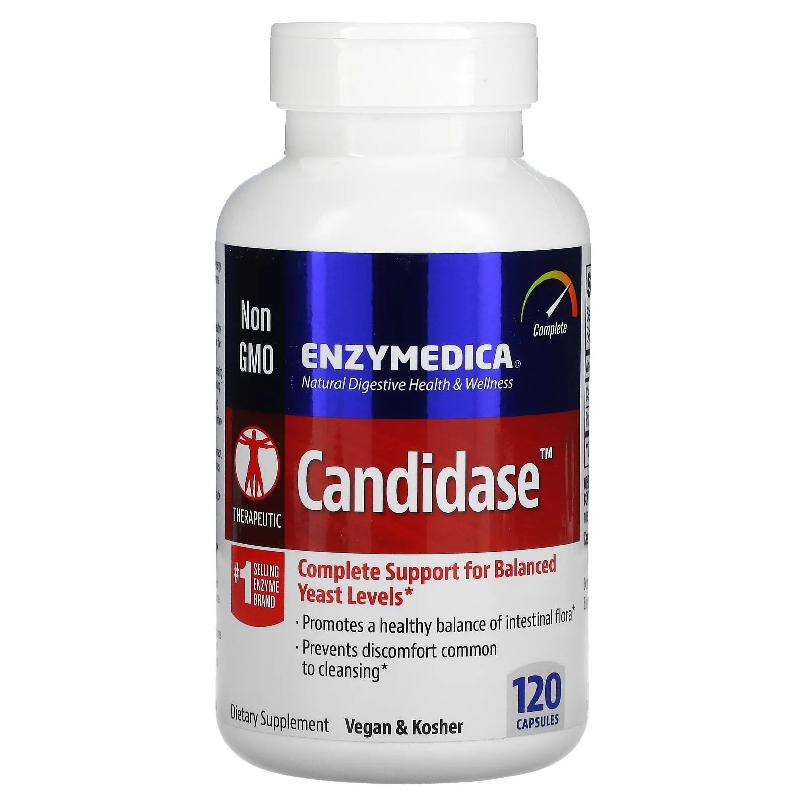Enzymedica Кандидаза 120 капсул бетаин гидрохлорид 120 капсул enzymedica