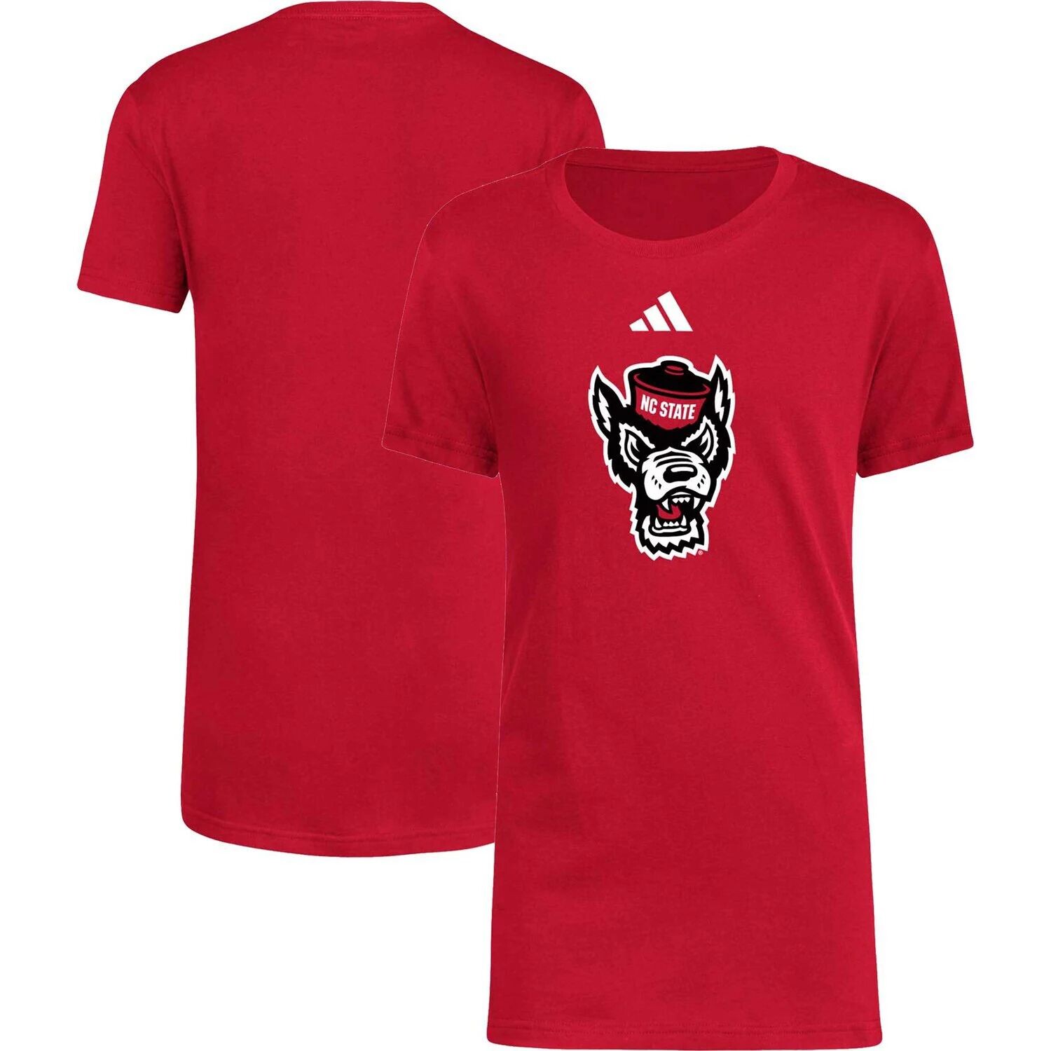 

Молодежная футболка adidas Red NC State Wolfpack 2023 Sideline Locker Room с логотипом Fresh adidas