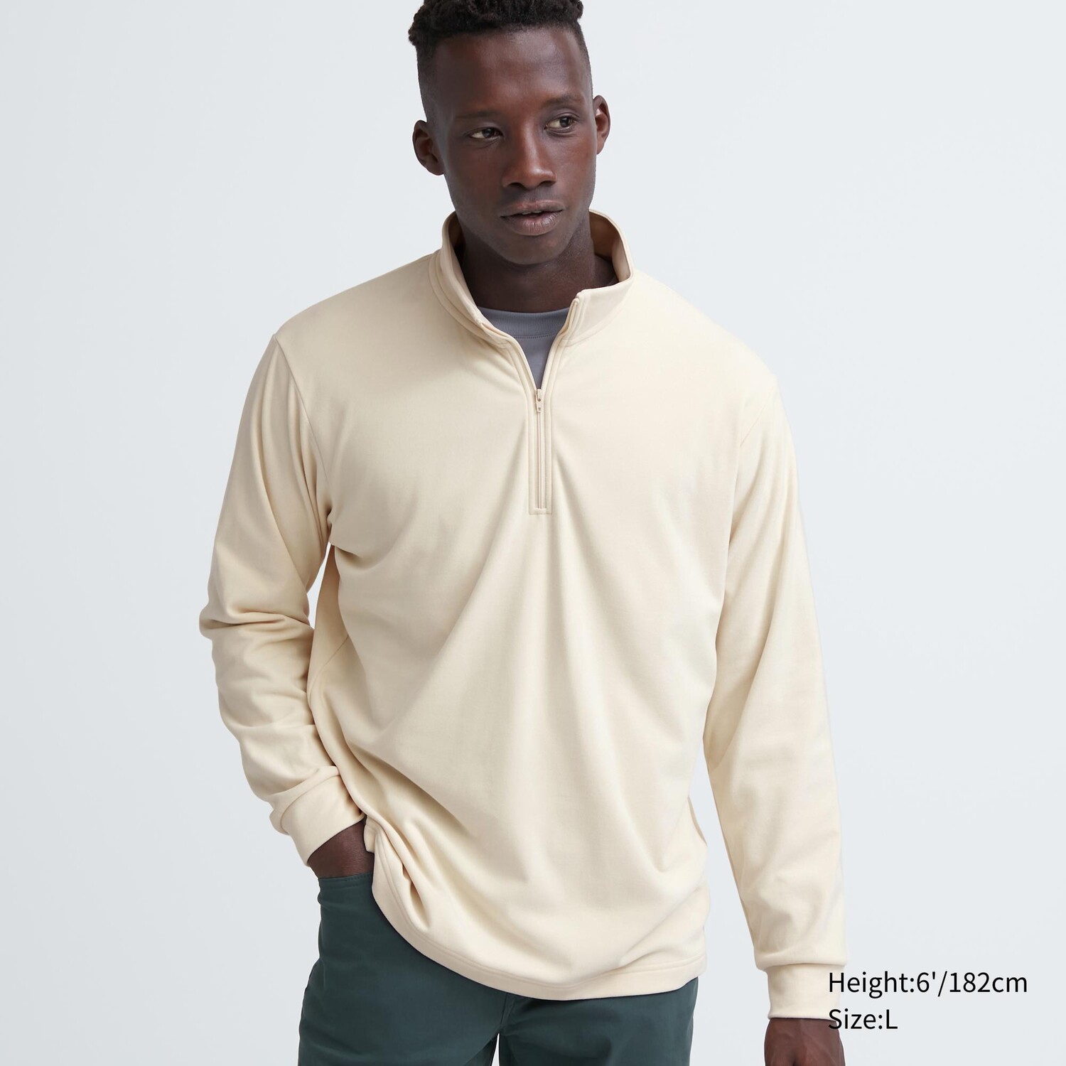 

Футболка флисовая Uniqlo с молнией на половину, естественный