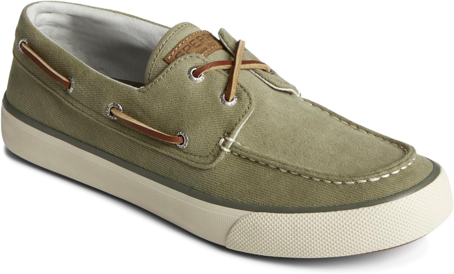 

Кроссовки Seacycled Bahama II Twill Sperry, цвет Olive