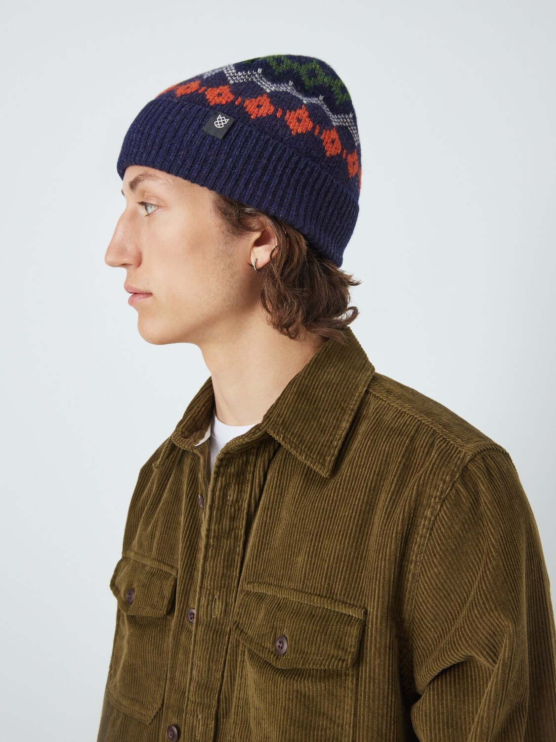 

Шапка-бини Fair Isle из овечьей шерсти сделано в Великобритании. John Lewis, темно-синий мульти