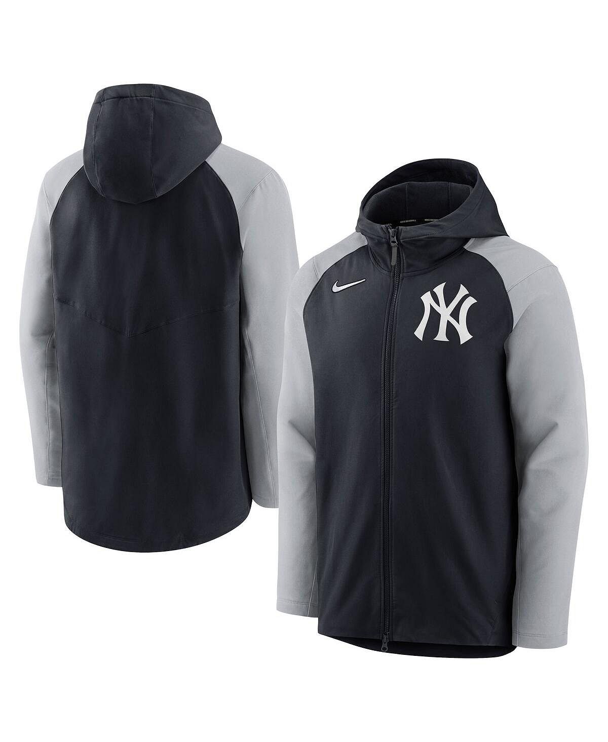 

Мужская темно-серая худи с молнией во всю длину реглан New York Yankees Authentic Collection Performance Nike