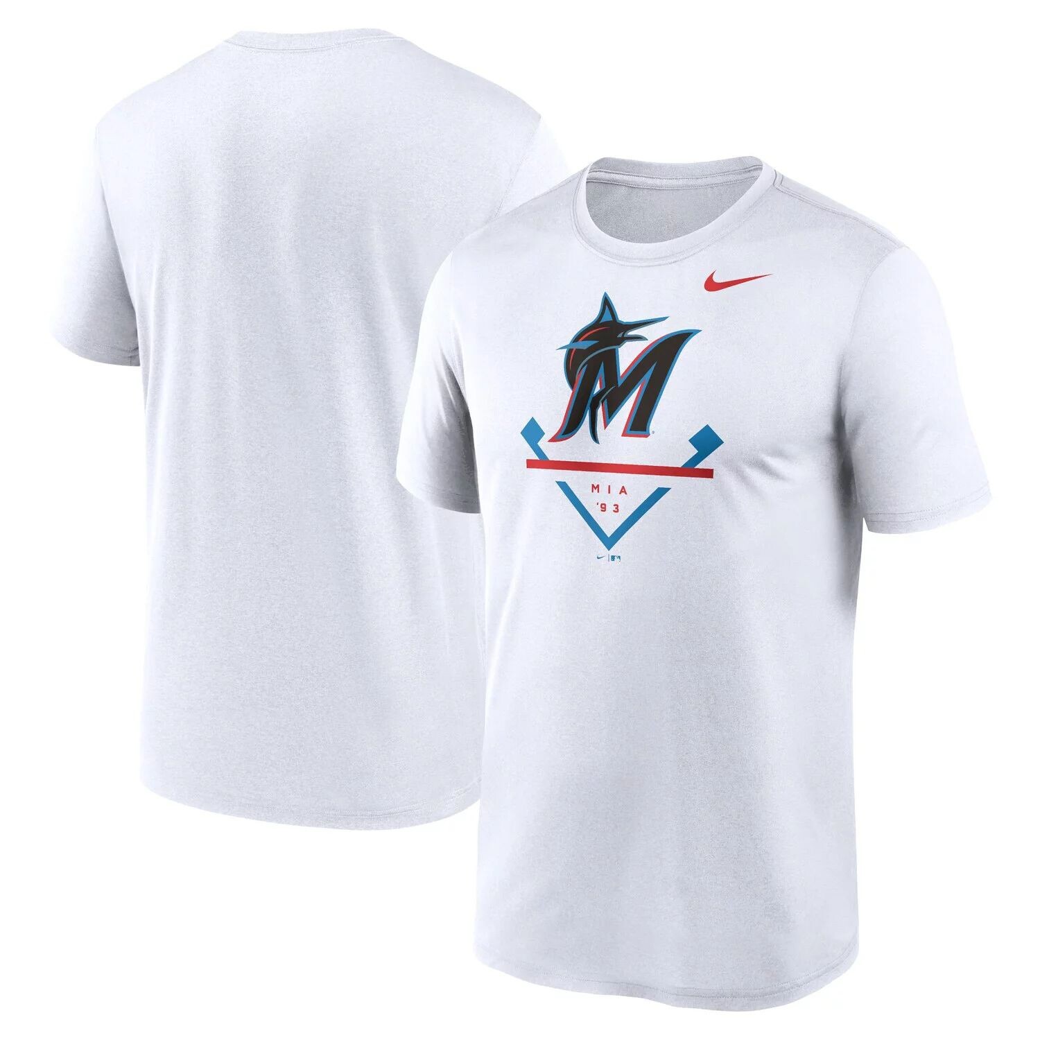 

Мужская белая футболка Miami Marlins Icon Legend Performance Nike, Белый