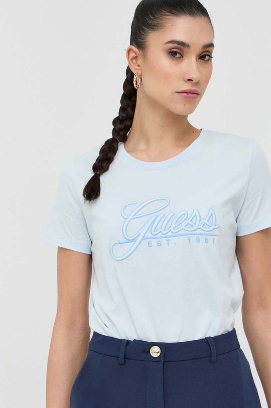 

Хлопковая футболка Guess, синий