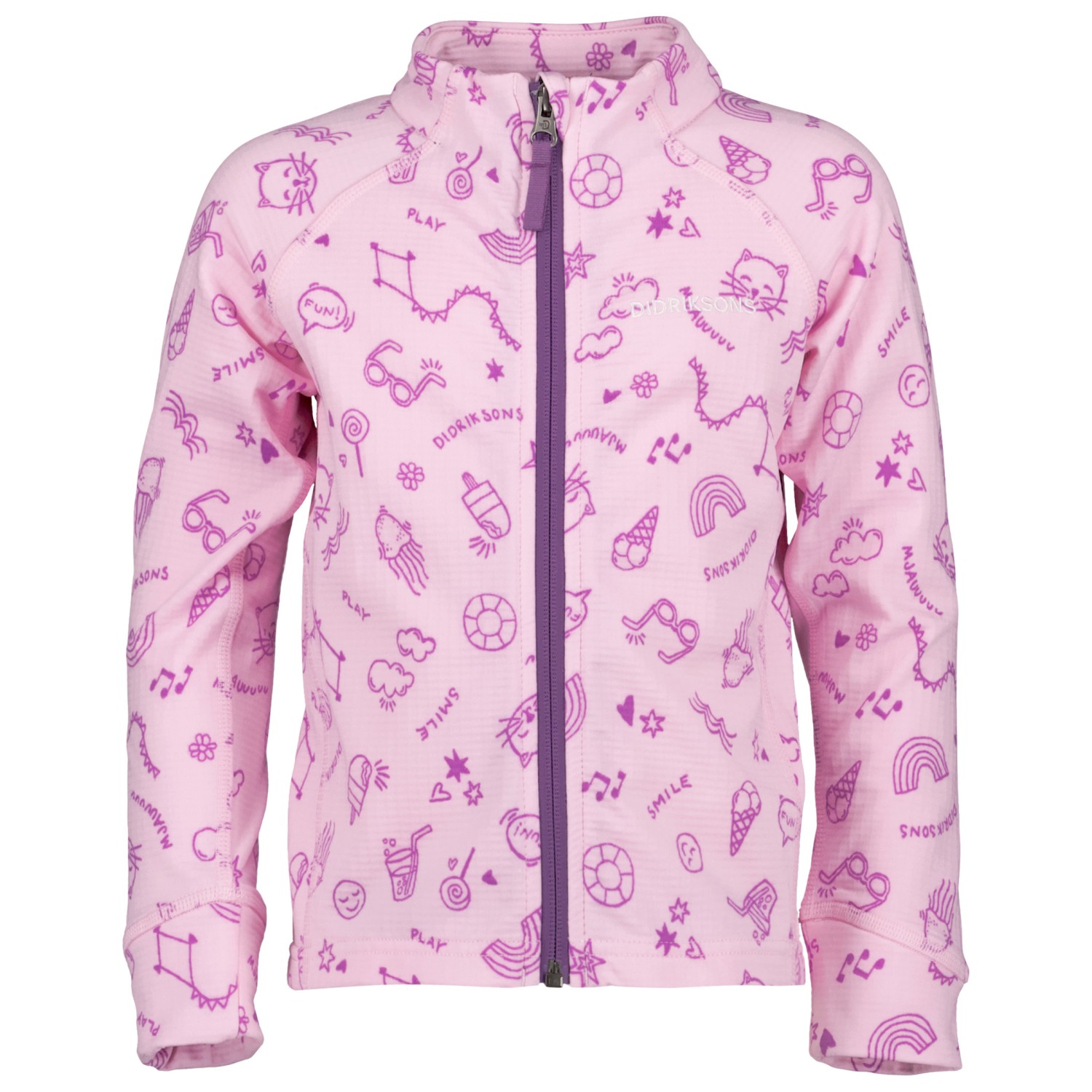Флисовая жилетка Didriksons Kid's Jadis Full Zip, цвет Doodle Orchid Pink