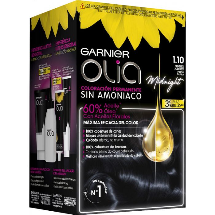 Краска для волос Olia Tinte Sin Amoniaco Garnier, 1.10 Negro Zafiro