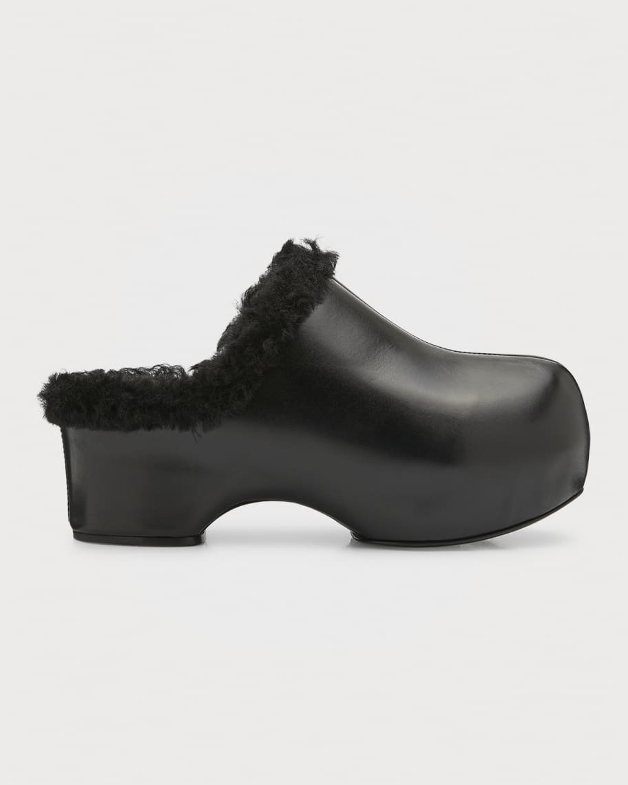 

Шлепанцы из телячьей кожи с короткими шлепанцами Jil Sander