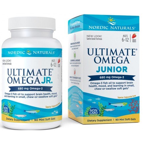 Nordic Naturals, Ultimate Omega Junior 680 мг - 90 мягких капсул со вкусом клубники cellucor clk избавление от жира без стимуляторов со вкусом клубники 90 мягких таблеток