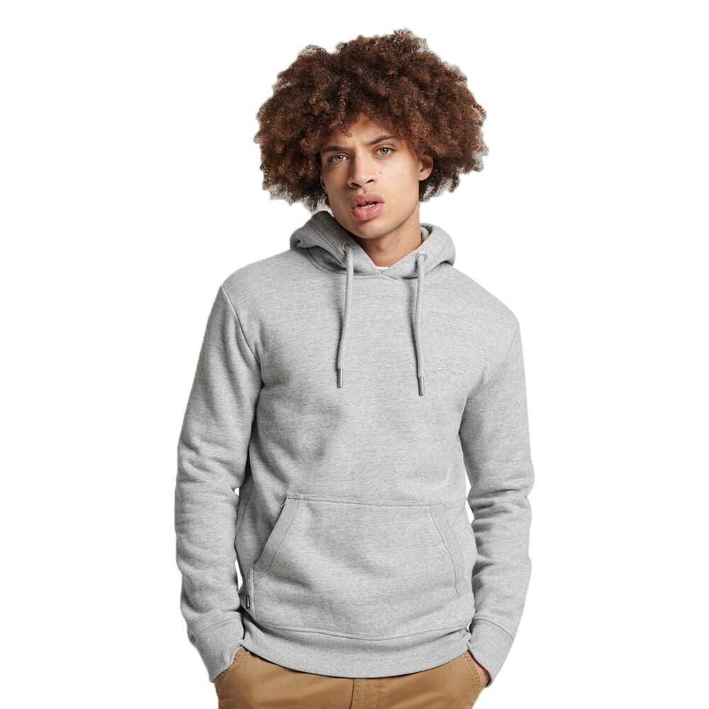 

Худи Superdry Organic Cotton Vintage Logo Embroidered, серый