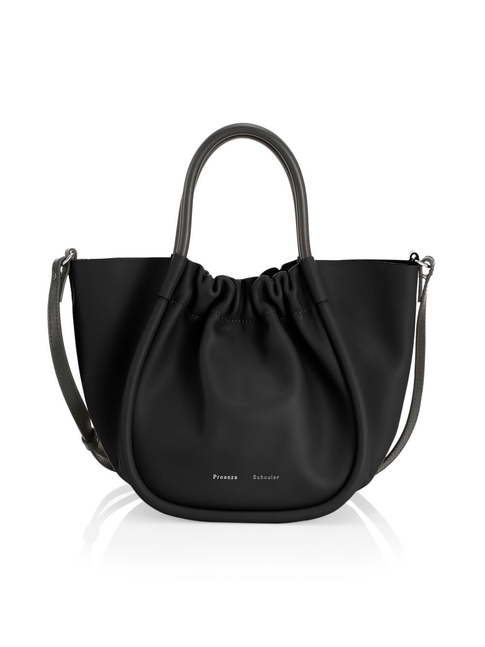 

Маленькая кожаная сумка-тоут с рюшами Proenza Schouler, черный