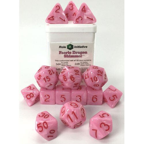 

Аксессуары Role 4 Initiative R4I Dice: Faerie Dragon Shimmer w/ Red (15)