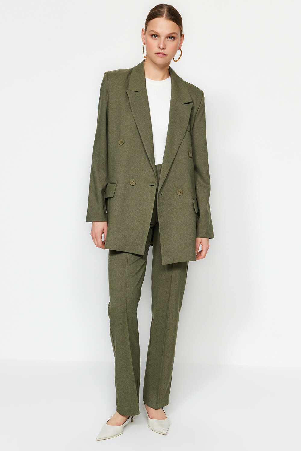 

Блейзер - Хаки - Oversize Trendyol