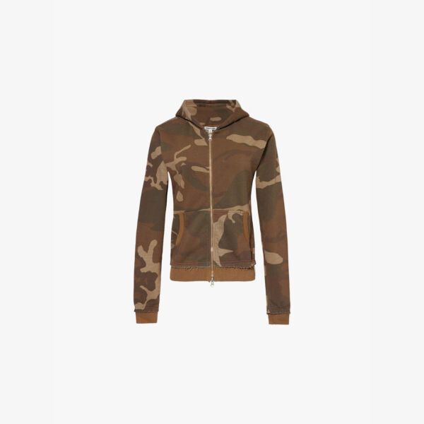 

Толстовка с капюшоном из хлопкового трикотажа Camo mini monster с необработанными краями Jaded London, мультиколор