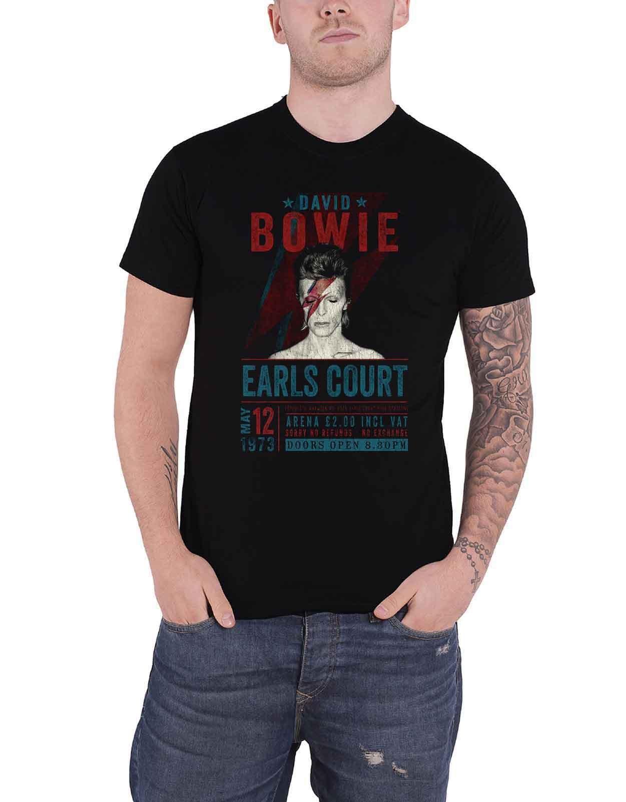 цена Эко-футболка Earls Court 1973 года с плакатом David Bowie, черный