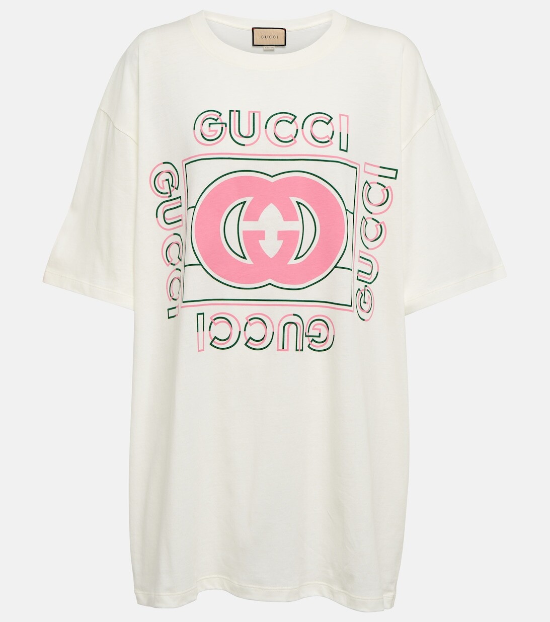 

Хлопковая футболка с логотипом Gucci, белый