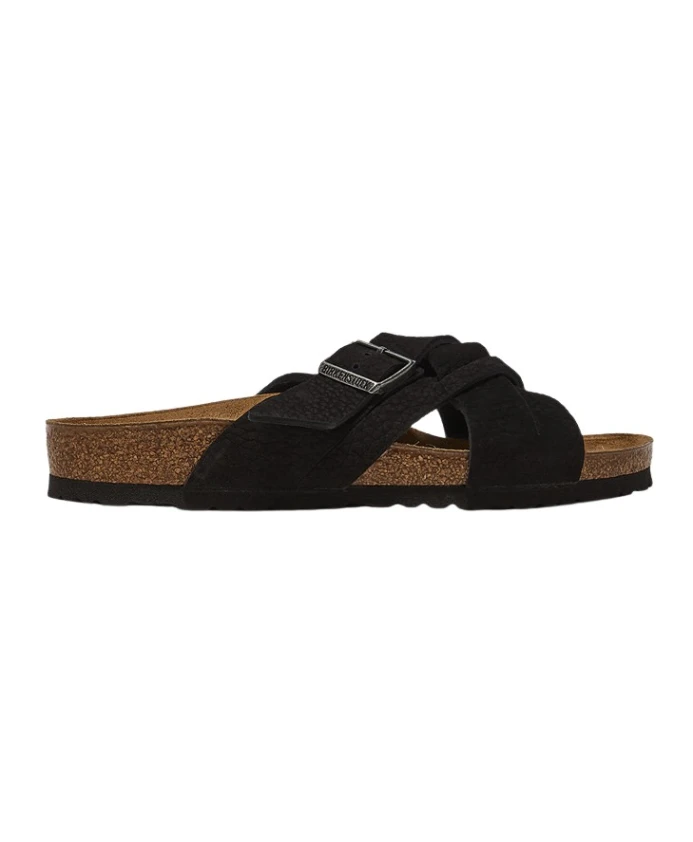 

Замшевые шлепанцы с перекрестными ремешками Birkenstock, черный