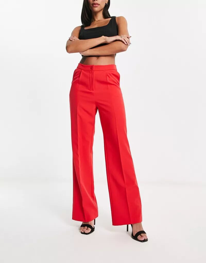 

Красные свободные брюки прямого кроя Miss Selfridge