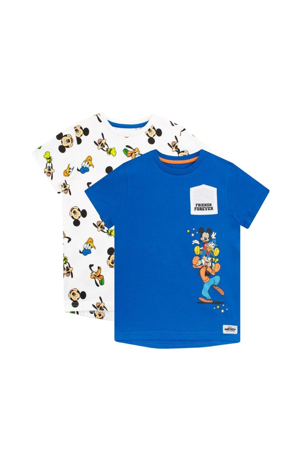 Набор футболок «Микки Маус и друзья», 2 шт. Disney, синий оригинальная футболка с микки маусом для мальчиков disney красный