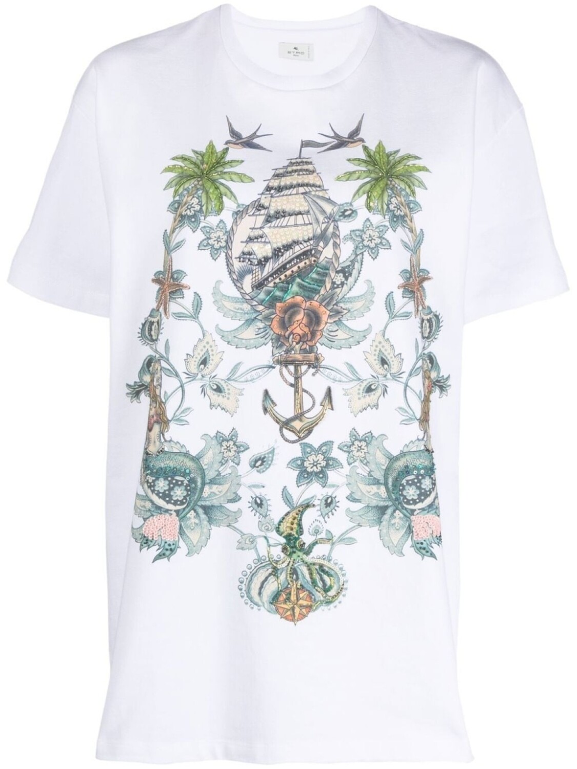

ETRO футболка с графичным принтом, белый