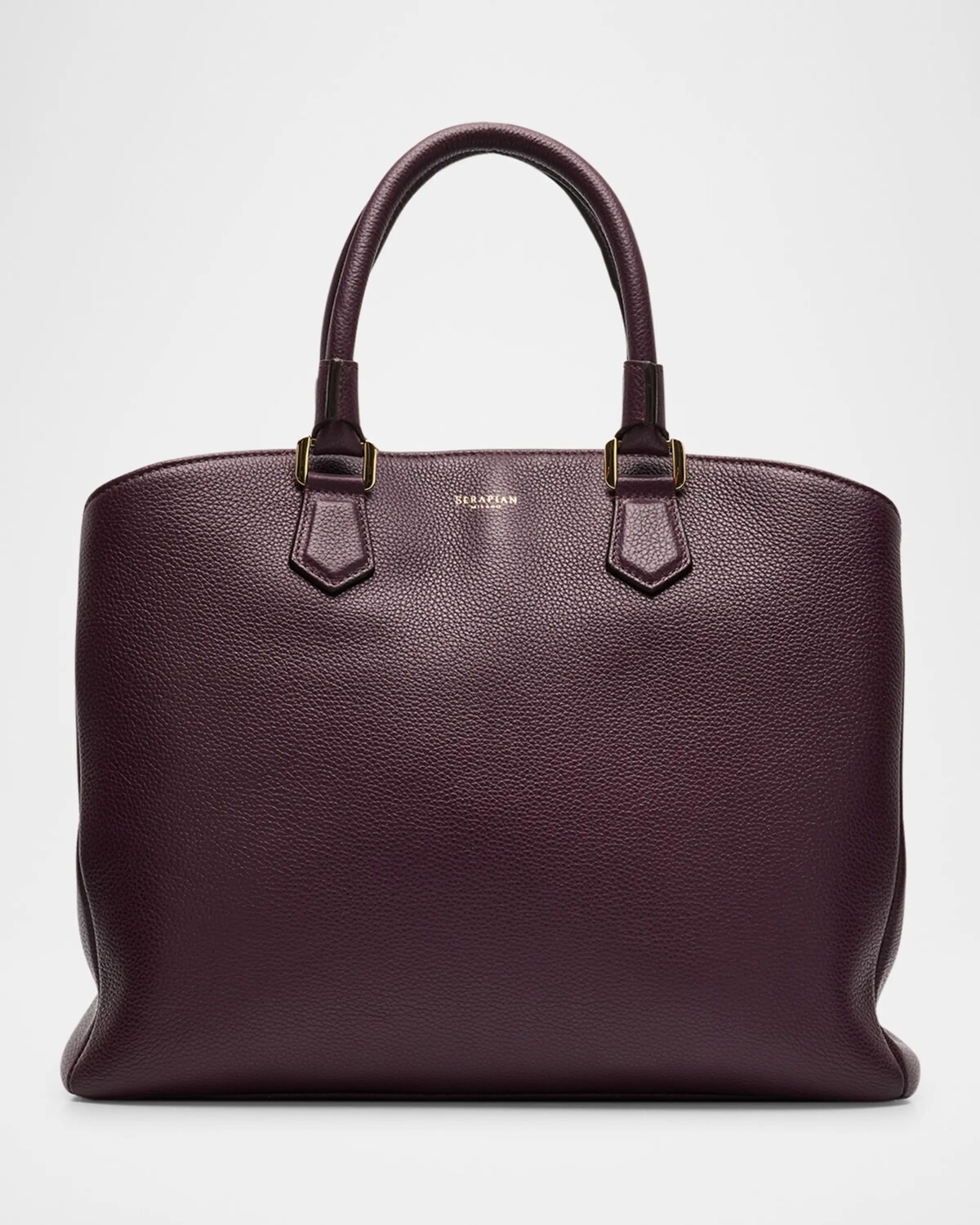 

Кожаная сумка Luna с верхней ручкой Serapian, цвет Dark Plum