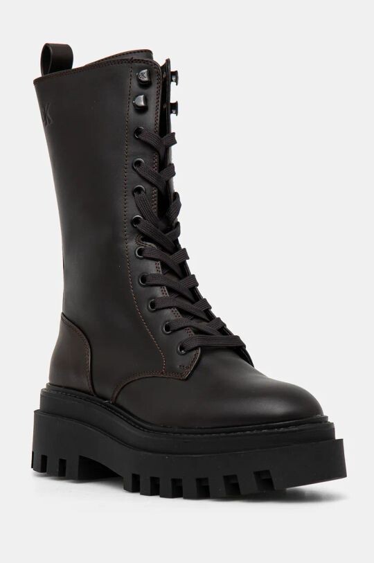 

Кожаные ботинки FLATFORM LACE UP MG LTH Calvin Klein Jeans, коричневый