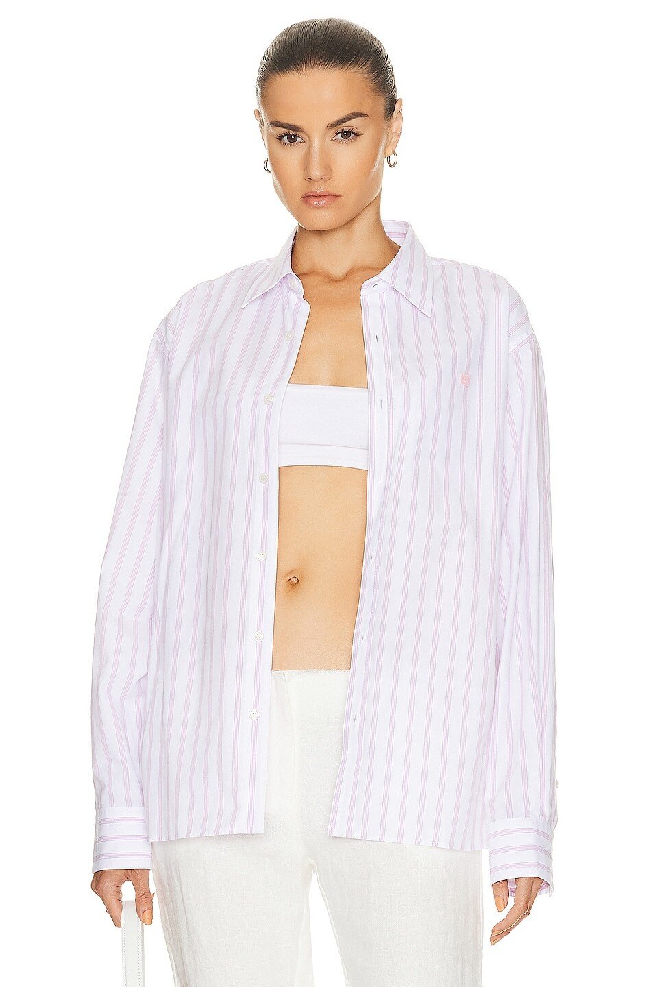 

Рубашка Acne Studios Button Up, цвет White & Rose Pink
