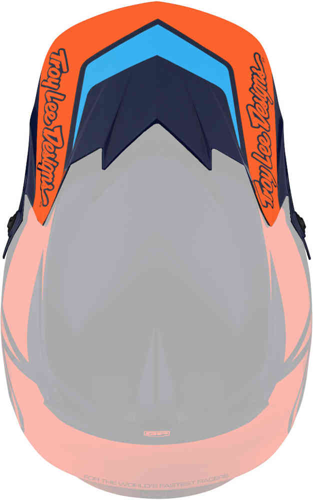 Пик шлема GP Overload Troy Lee Designs, оранжевый/синий козырек шлема с матовым камуфляжем stage troy lee designs