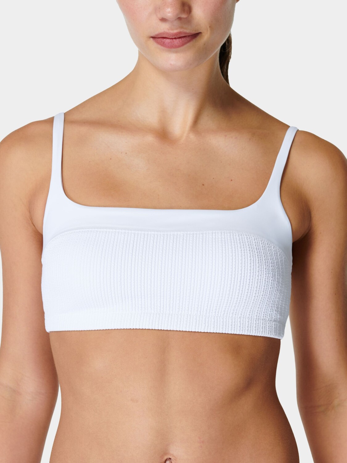 

Купальник бикини с жатым квадратным вырезом Sweaty Betty Capri, белый