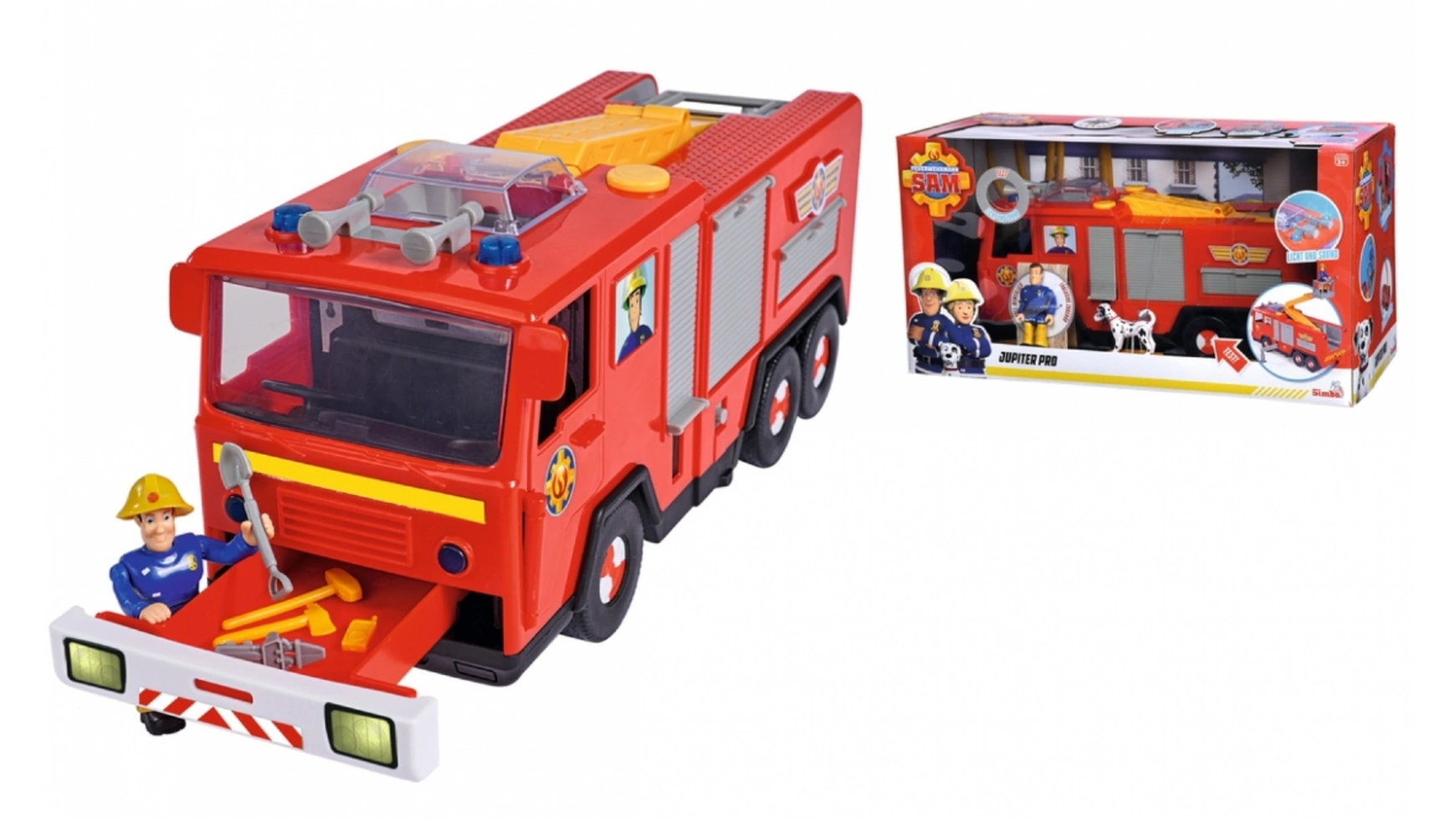 Пожарный сэм сэм юпитер про Simba машины технопарк машина со светом и звуком kamaz пожарная машина 17 см