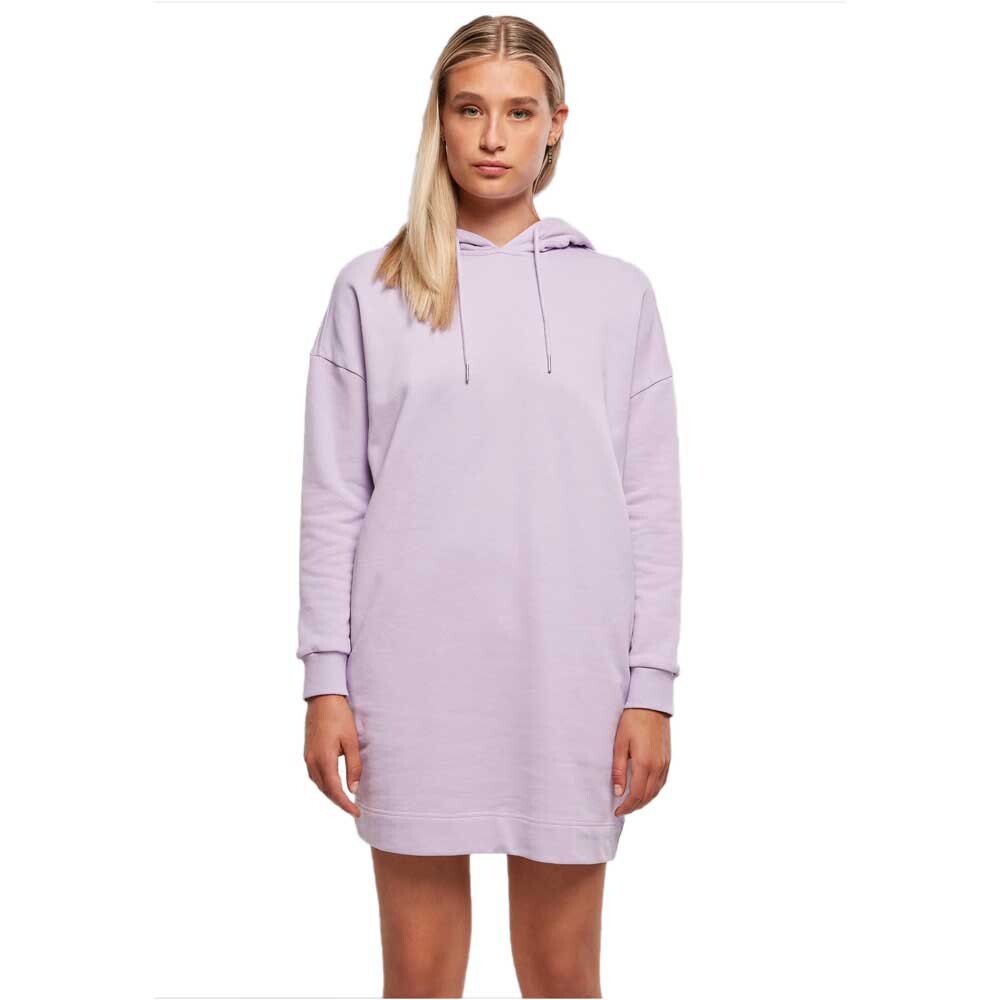 Короткое платье Urban Classics Organic Oversized Terry Long Sleeve, фиолетовый короткое платье urban classics organic oversized slit short sleeve розовый