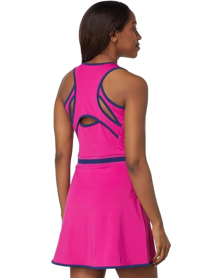 

Платье Original Penguin Golf V-Neck Dress with Contrast Binding & Zipper Front, цвет Fuchsia Red