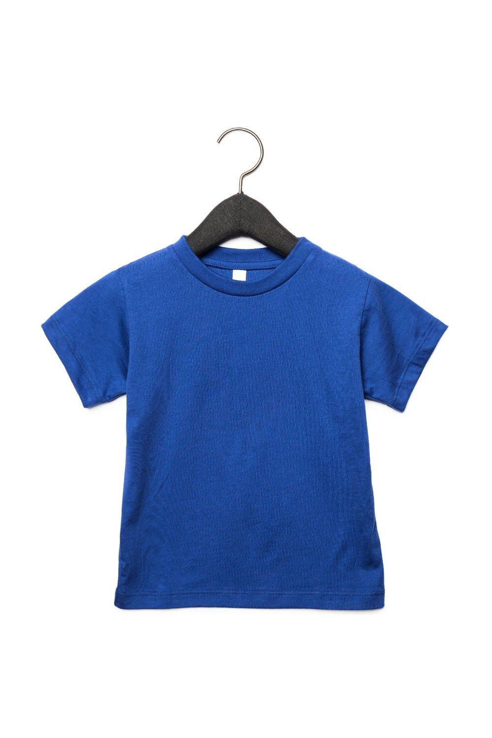 Футболка из джерси с коротким рукавом Bella + Canvas, синий мужская футболка из холщового джерси с коротким рукавом и v образным вырезом bella canvas