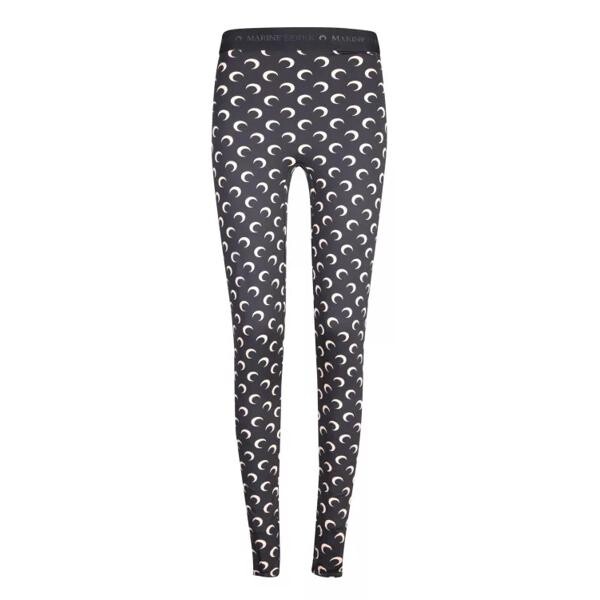 

Брюки leggings with characteristic all-over logo Marine Serre, черный