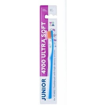 цена 4700 Junior Ультрамягкая зубная щетка для детей от 6 лет, синяя, Woom
