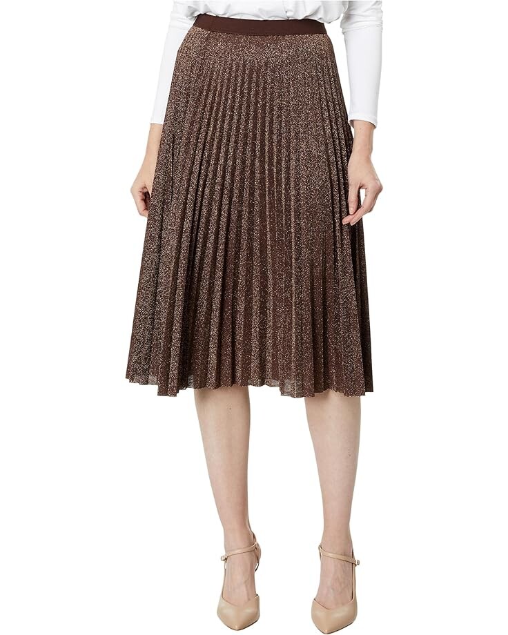 Юбка Elliott Lauren Pretty Pleats Metallic Pull-On, бронзовый